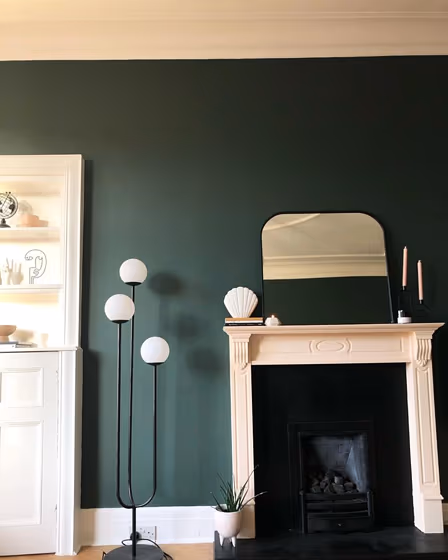 Little Greene Three Farm Green 306 living room