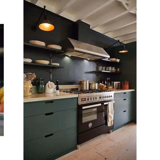 Little Greene Three Farm Green kitchen cabinets color