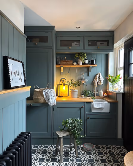 Little Greene Livid 263 kitchen cabinets