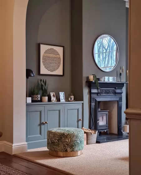 Little Greene Livid 263 living room fireplace