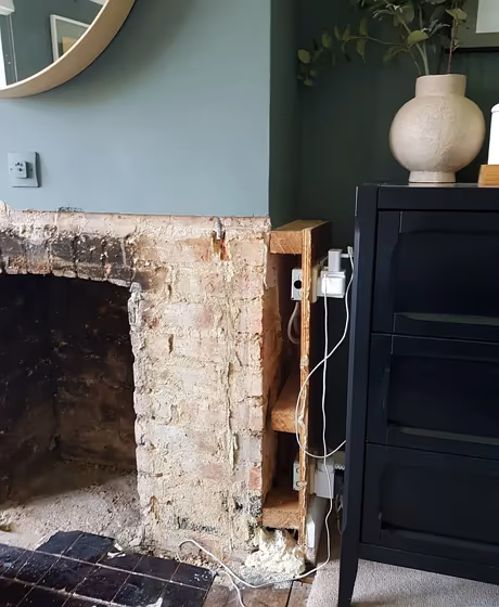 Little Greene Livid 263 living room fireplace