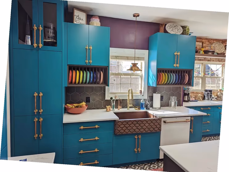 SW Maxi Teal kitchen cabinets color