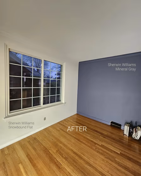 Sherwin williams mineral gray accent wall