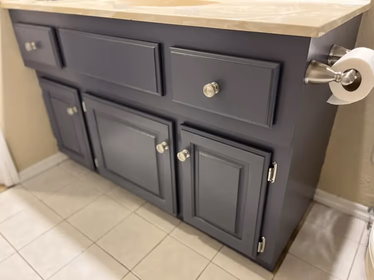 Sherwin williams mineral gray bathroom vanity
