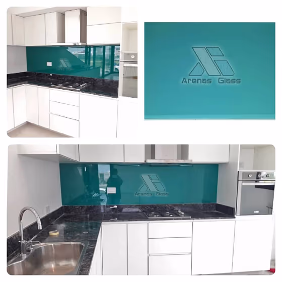 RAL Classic Mint turquoise RAL 6033 kitchen backsplash