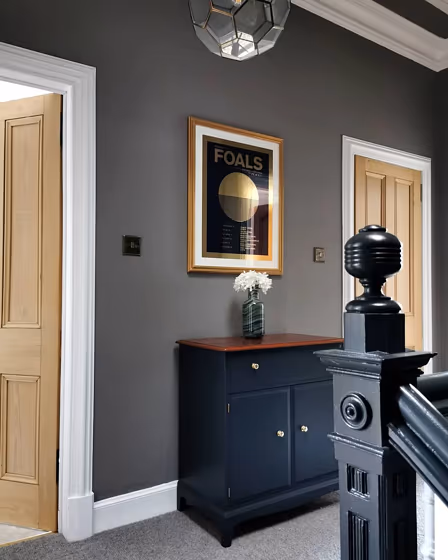 Dark grey living room interior Mole's Breath