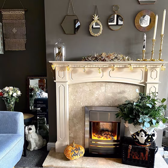 Dark interior with Mole's Breath Farrow and Ball