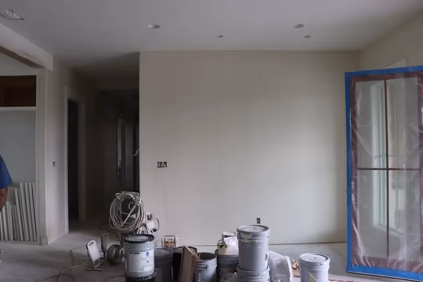 Sherwin Williams Neutral Ground living room fireplace color review