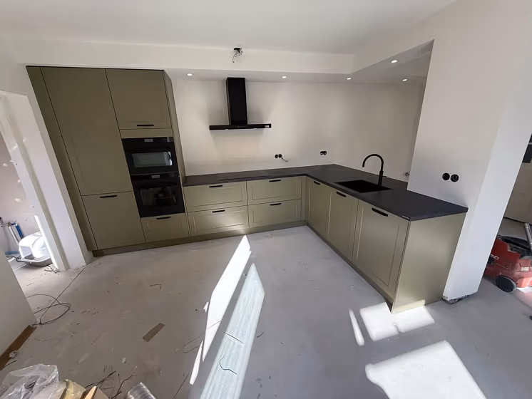 RAL Classic  Olive grey kitchen cabinets 