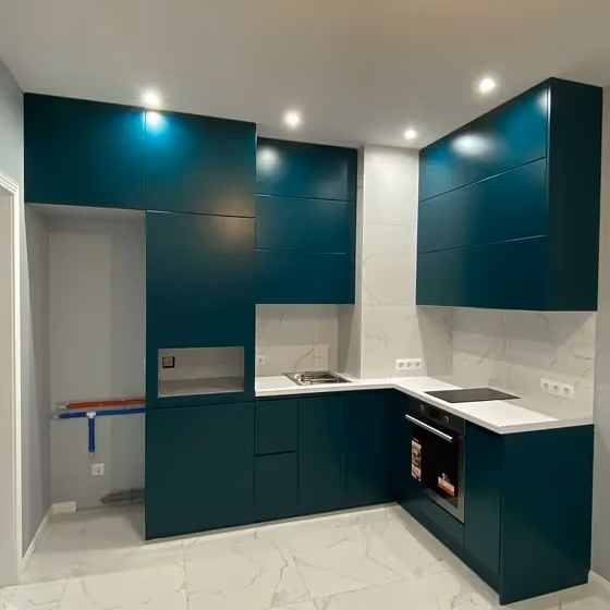 RAL 6026 kitchen cabinets