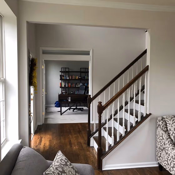 Sherwin Williams Origami White Living Room