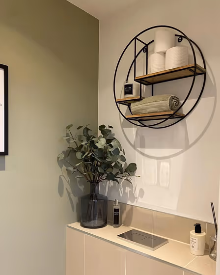 Dulux Overtly Olive bathroom color paint