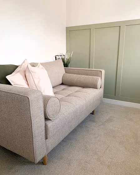 Dulux Overtly Olive living room color