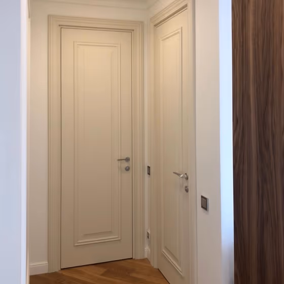 Color Oyster white RAL 1013 painted door