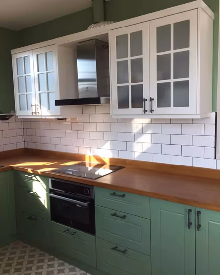 RAL Classic Pale Green RAL 6021 kitchen cabinets