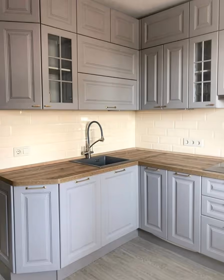 RAL Classic Platinum grey RAL 7036 kitchen cabinets