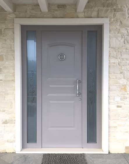 RAL Classic Platinum grey RAL 7036 front door