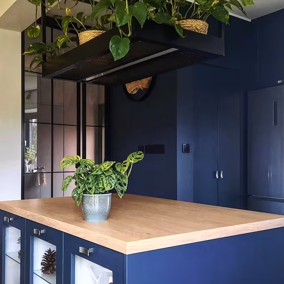 RAL Classic Grey Blue RAL 5008 kitchen cabinets