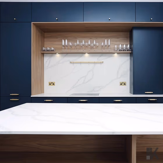 RAL Classic Grey Blue RAL 5008 kitchen cabinets
