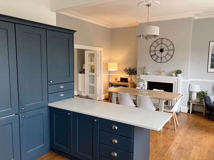 RAL Classic Grey Blue RAL 5008 kitchen cabinets