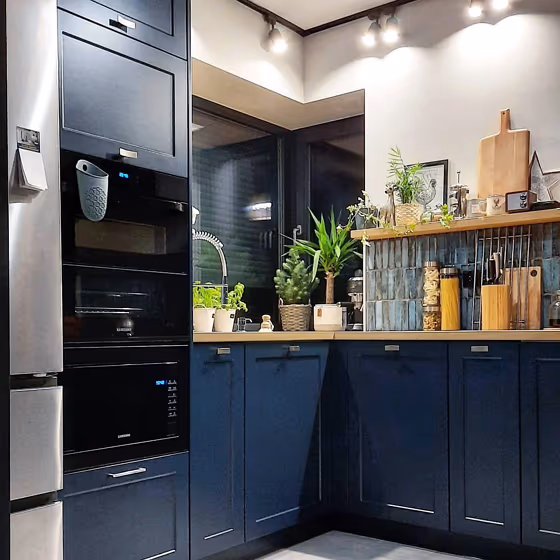 RAL Classic Grey Blue RAL 5008 kitchen cabinets