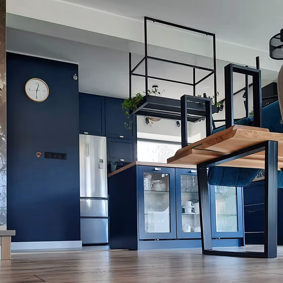 RAL Classic Grey Blue RAL 5008 kitchen cabinets