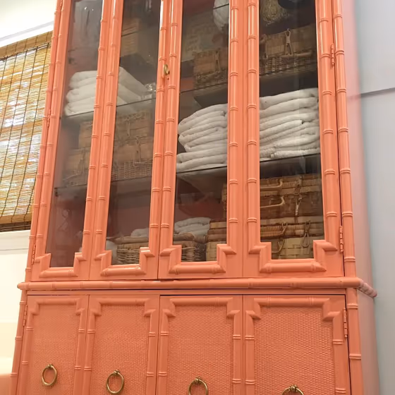 Ravishing Coral Painted Cabinets