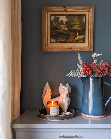 Dark blue decoratin idea Sherwin Williams Refuge