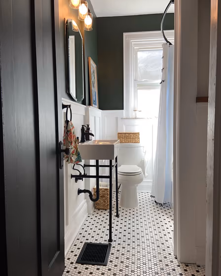 SW Ripe Olive bathroom paint