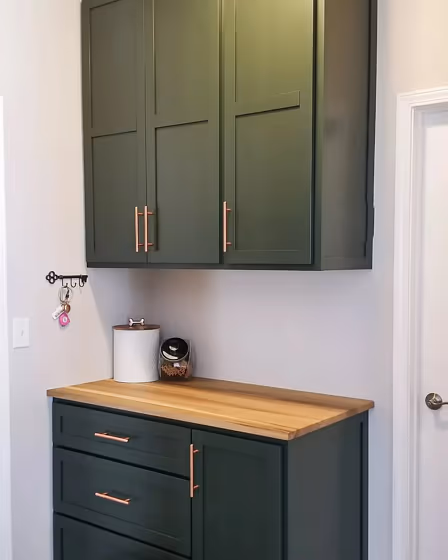 Sherwin Williams Ripe Olive kitchen cabinets