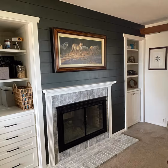 Sherwin Williams Rock Bottom living room