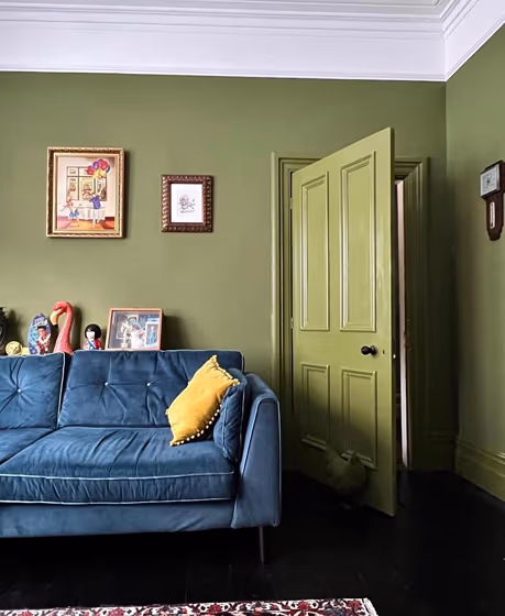 Farrow and Ball Sap Green 56 living room