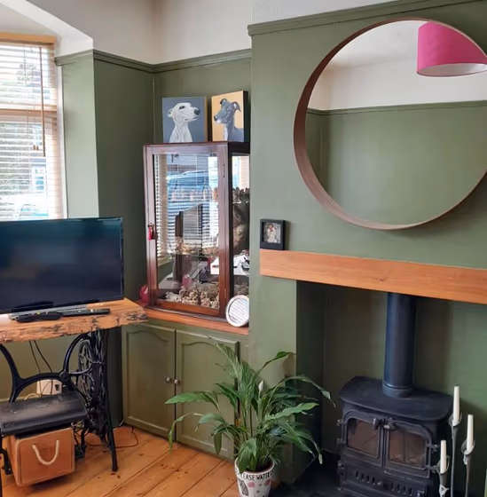 Farrow and Ball Sap Green 56 living room