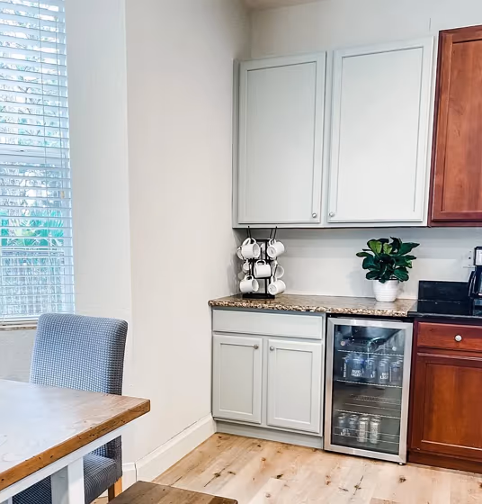 Sensible Hue kitchen cabinets