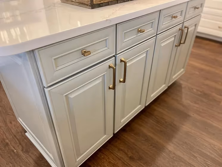 Sensible Hue kitchen cabinets