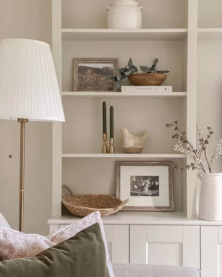 Farrow and Ball Shaded White 201 painted storage