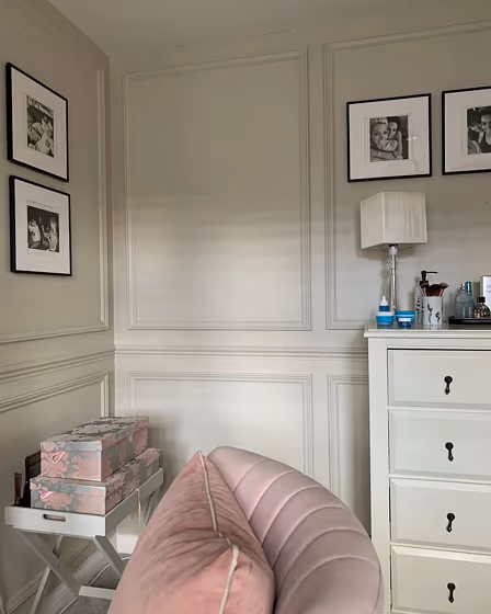 Farrow and Ball Shaded White 201 living room