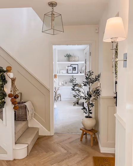 Farrow and Ball Shaded White 201 stairs