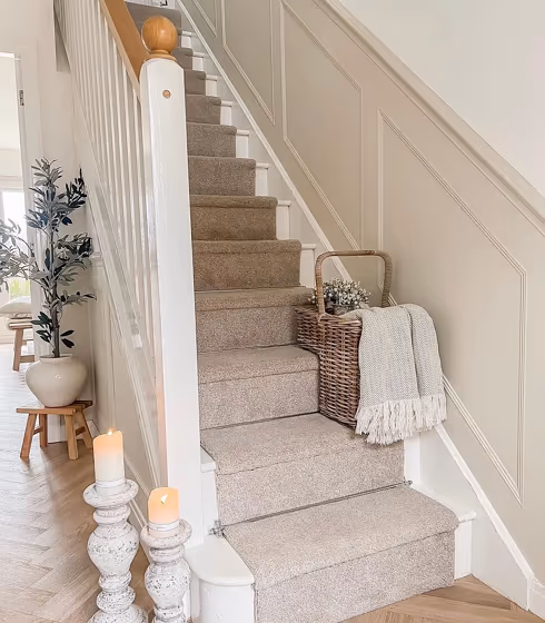 Farrow and Ball Shaded White 201 stairs
