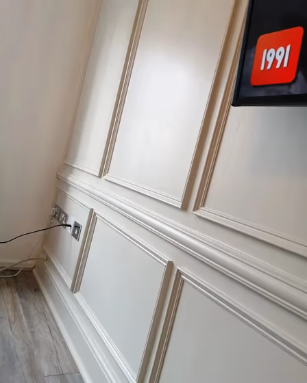 Farrow and Ball Shaded White 201 wall panelling