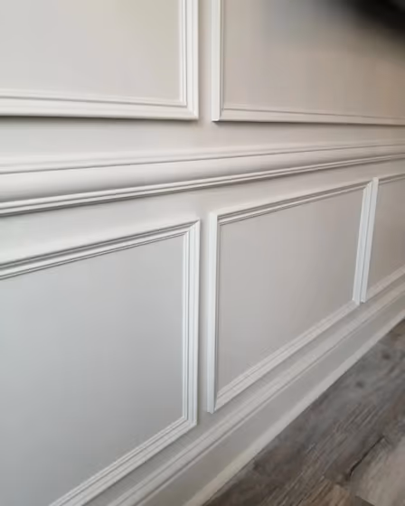 Farrow and Ball Shaded White 201 wall panelling