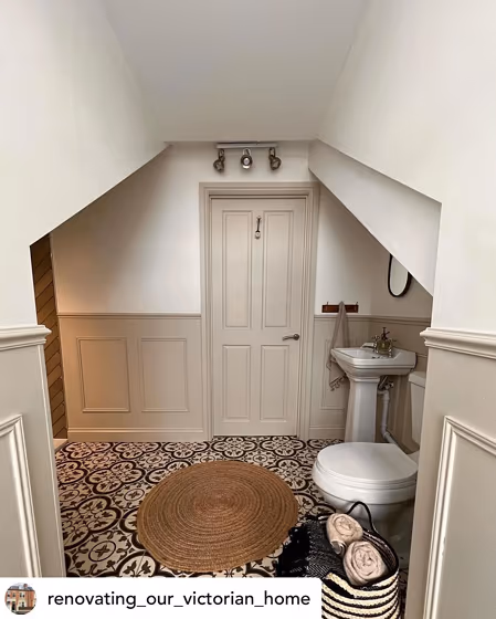 Farrow and Ball Shaded White 201 bathroom