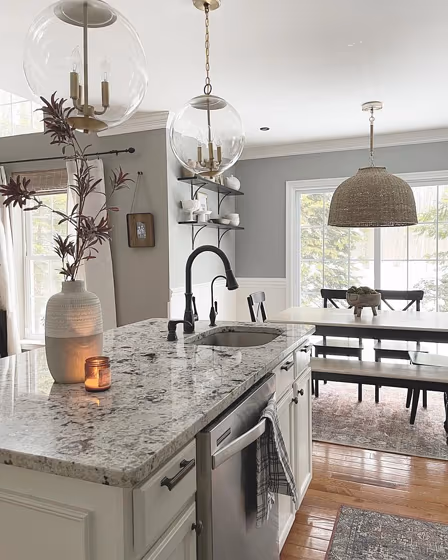 Gray kitchen walls Sherwin Williams SW 7066
