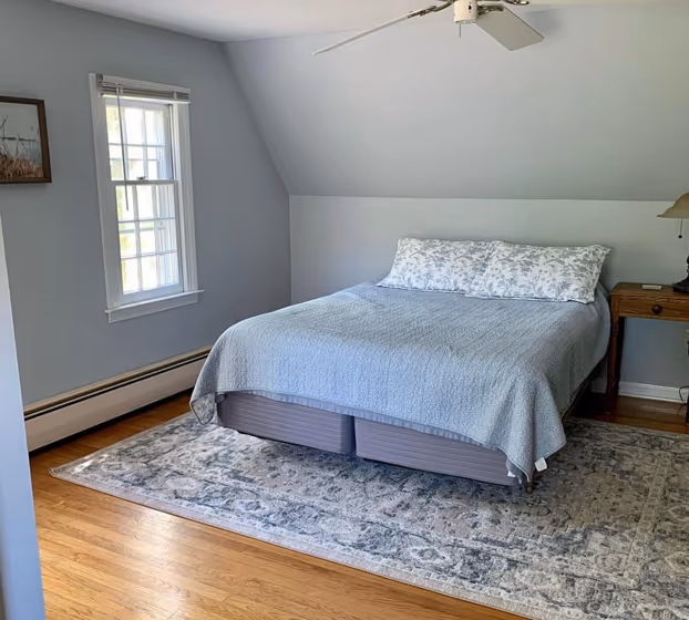 Blue bedroom interior Sherwin Williams North Star