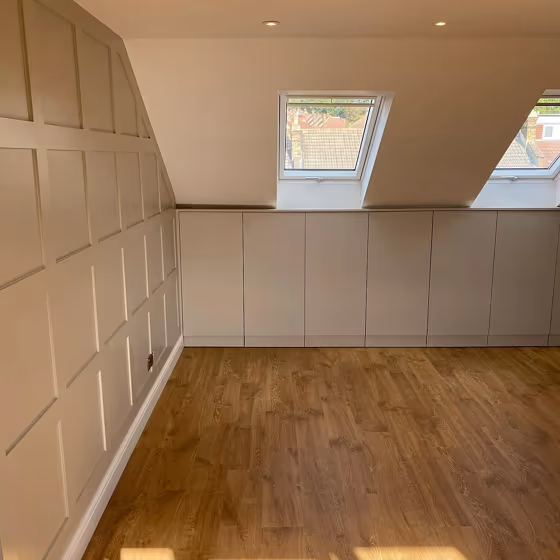 Little Greene Slaked Lime Mid 149 accent wall panelling