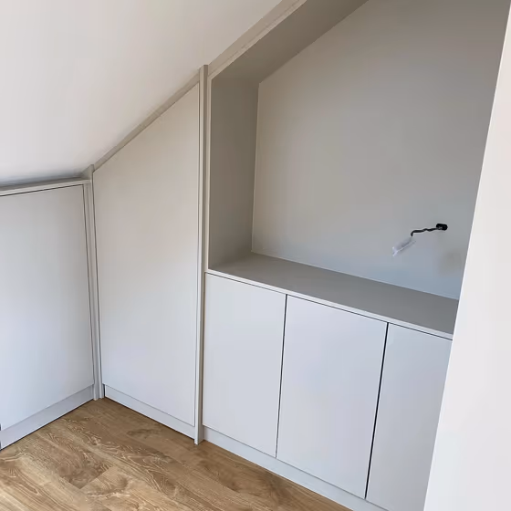 Little Greene Slaked Lime Mid 149 accent wall panelling