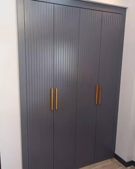 Slate grey RAL 7015 painted closet doors