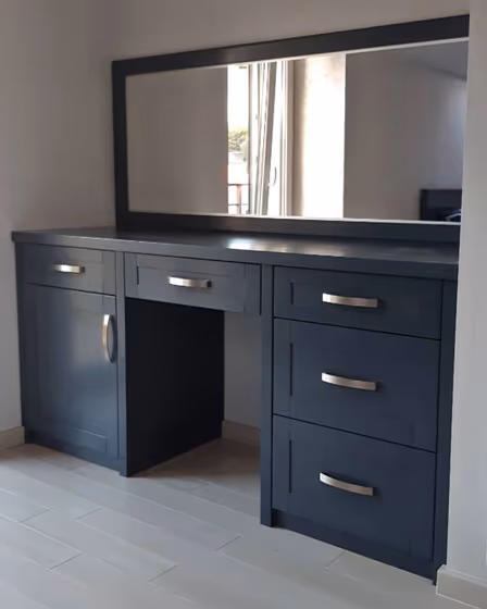 Slate grey RAL 7015 bedroom furniture painted