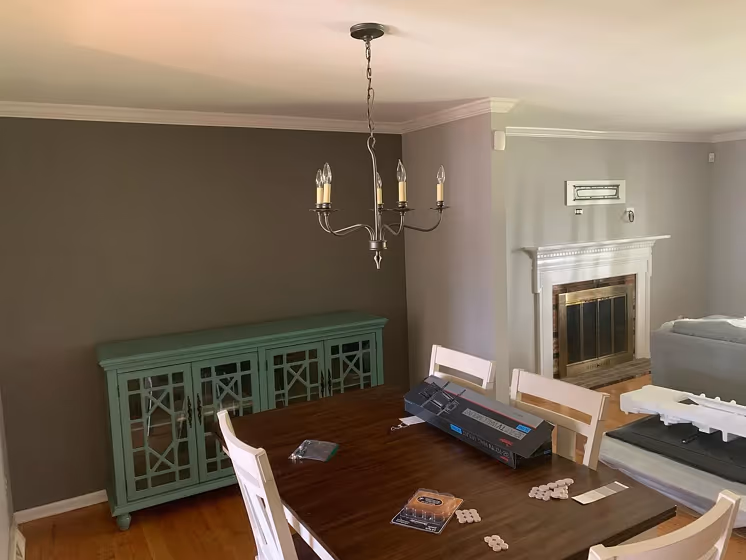 Benjamin Moore Smoke Embers Living Room Fireplace