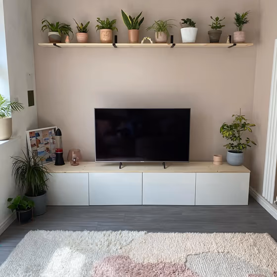 Dulux Soft Stone living room accent wall